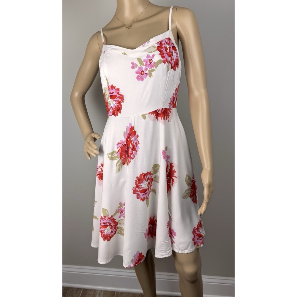 Old Navy Women Smocked Fit &‎ Flare Cami Mini Dress Sz S Floral Summer zip up